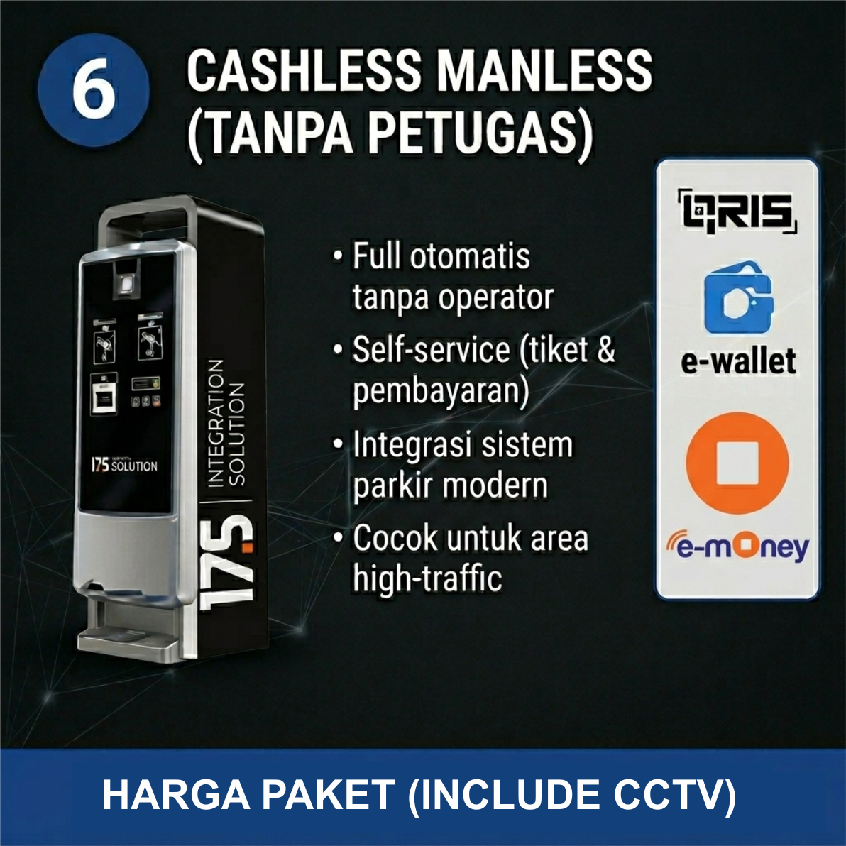 sistem parkir cashless manless tanpa petugas